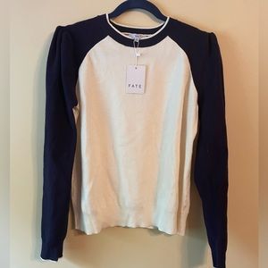 Beautiful spring sweater with puff cap sleeves